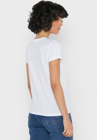 Weiße Ralph Lauren T-Shirts mit Rundhalsausschnitt und Grafik für Damen