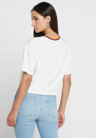 Weiße Ralph Lauren T-Shirts mit Rundhalsausschnitt und Grafik für Damen