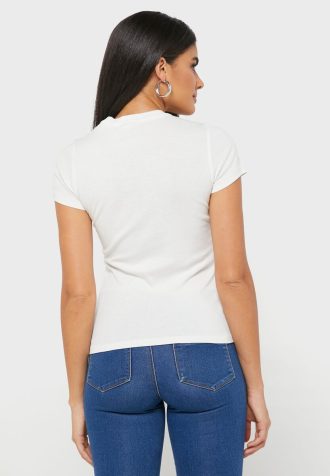 Weiße Ralph Lauren T-Shirts mit Rundhalsausschnitt und Grafik für Damen