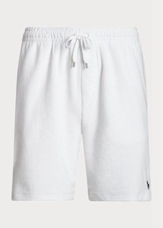 Weiße Ralph Lauren Terry-Shorts mit Kordelzug für Herren