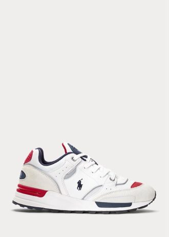 Weiße Ralph Lauren Trackster 200 Sneakers für Herren