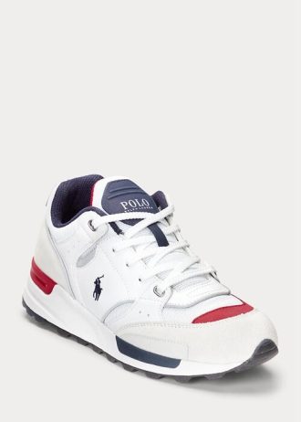 Weiße Ralph Lauren Trackster 200 Sneakers für Herren