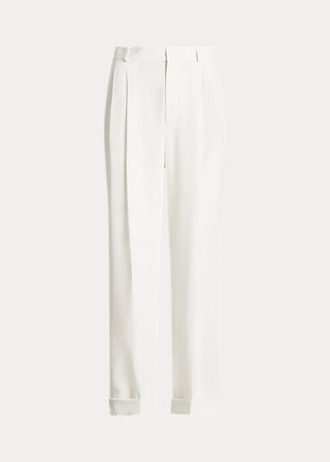 Weiße Satinhose mit geradem Bein von Ralph Lauren für Damen