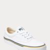Weiße Sneakers aus Baumwollcanvas mit Ralph Lauren-Logo für Damen Weiße Sneakers aus Baumwollcanvas mit Ralph Lauren-Logo für Damen