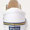 Weiße Sneakers aus Baumwollcanvas mit Ralph Lauren-Logo für Damen Weiße Sneakers aus Baumwollcanvas mit Ralph Lauren-Logo für Damen
