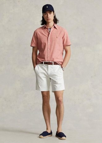 Weiße Stretch-Chinoshorts für Herren von Ralph Lauren im Straight Fit