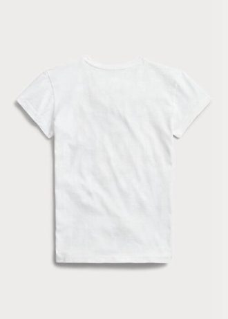Weiße T-Shirts aus Baumwolljersey mit Ralph Lauren-Logo für Damen