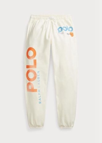 Weiße Trainingshose mit Logo und Wellengrafik von Ralph Lauren für Damen