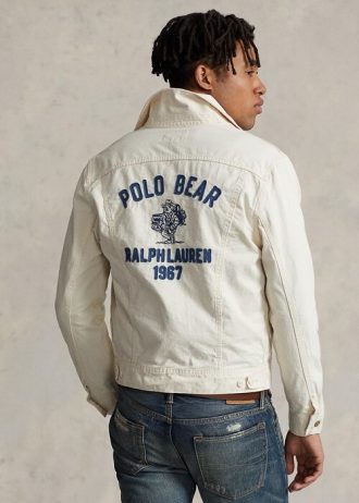 Weiße Truckerjacken mit Polo Bear-Stickerei für Herren von Ralph Lauren