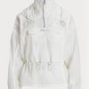 Weiße, verstaubare, durchscheinende Ripstop-Windjacke von Ralph Lauren für Damen
