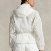 Weiße, verstaubare, durchscheinende Ripstop-Windjacke von Ralph Lauren für Damen