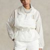 Weiße, verstaubare Ripstop-Windjacke von Ralph Lauren für Damen Weiße, verstaubare Ripstop-Windjacke von Ralph Lauren für Damen