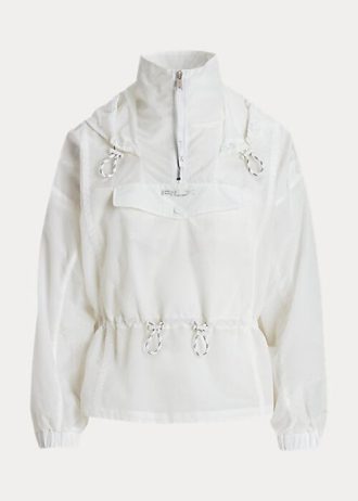 Weiße, verstaubare Ripstop-Windjacke von Ralph Lauren für Damen