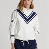 Weißer Ralph Lauren Australian Open Cricket Fleece-Hoodie für Damen Weißer Ralph Lauren Australian Open Cricket Fleece-Hoodie für Damen