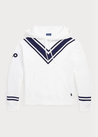 Weißer Ralph Lauren Australian Open Cricket Fleece-Hoodie für Damen