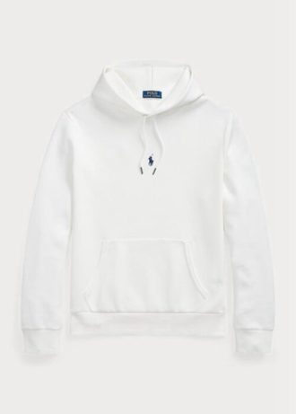 Weißer Ralph Lauren Doppelstrick-Hoodie für Herren