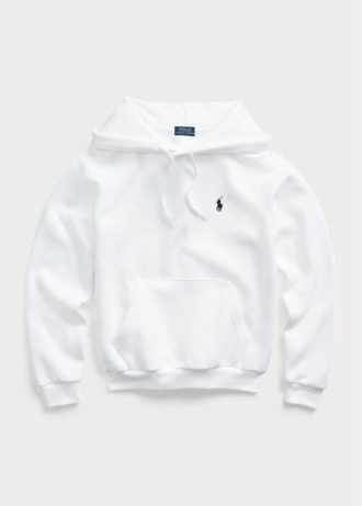 Weißer Ralph Lauren Fleece-Kapuzenpullover für Damen Weißer Ralph Lauren Fleece-Kapuzenpullover für Damen