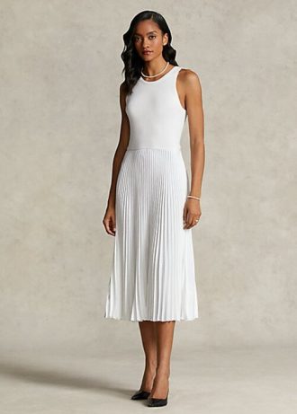 Weißes Plissiertes Kleid „The Spelman Collection“ von Ralph Lauren für Damen