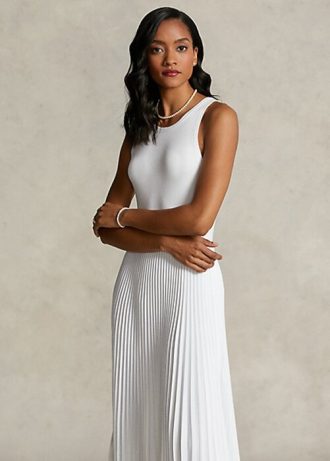 Weißes Plissiertes Kleid „The Spelman Collection“ von Ralph Lauren für Damen