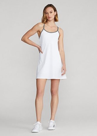 Weißes Ralph Lauren Racerback-Kleid für Damen