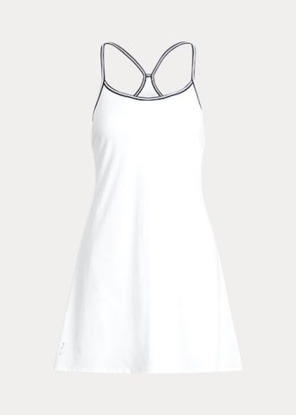Weißes Ralph Lauren Racerback-Kleid für Damen